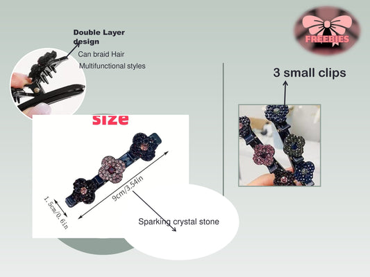 Pack of 4 Korean Style Sparkling Hair Claw Clips | Chic Multicolor Flower Clutcher | Lightweight & Strong Grip Hair Accessories for Women & Teens