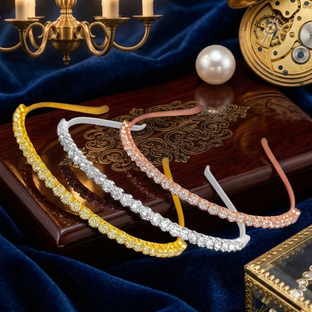 Any 3 Pack Crystal Stone Hair Band for Women & Girls | Premium Rhinestone Headband | Stylish Non-Slip Hair Band for Daily Wear, Party & Wedding