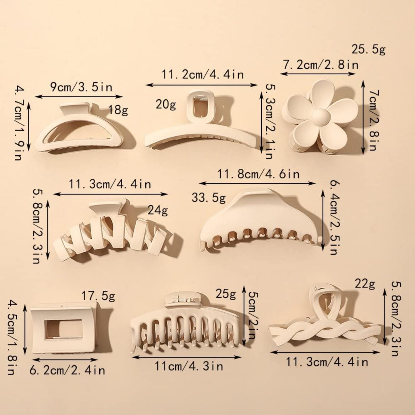 Women Hair Claw Clip Combo (Pack of 4) | Matte Stylish Hair Clips | Strong Grip Clutcher for Girls & Women | Daily Use Fashion Hair Accessories