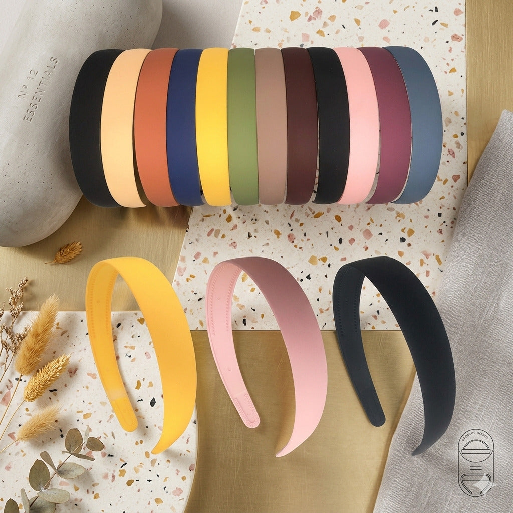 Any 6 Pack Matte Big Hair Band for Women & Girls | Wide Matte Finish Non-Slip Headbands | Comfortable Plastic Hair Bands for Daily Wear, Office & Party