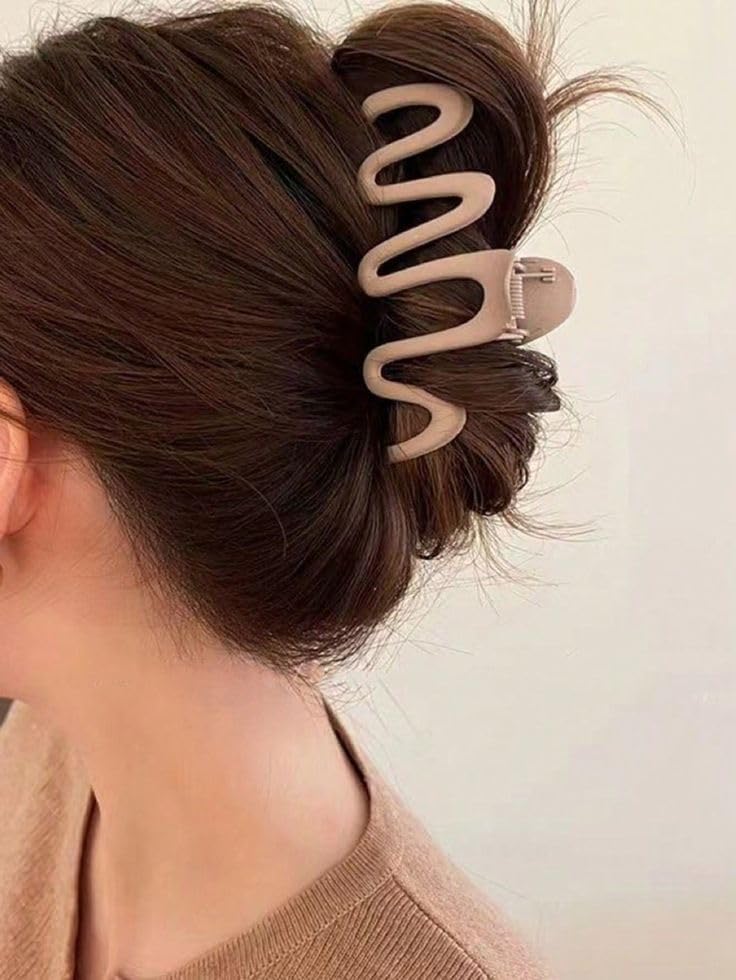 Pack of 3 Korean Zig Zag Hair Clutcher | Trendy Hair Claw Clips with Strong Grip for Women & Girls | Dailye Wear