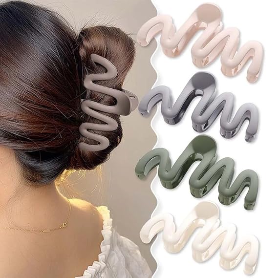 Pack of 2 Durable Korean Zig Zag Hair Clutcher | Non-Slip Claw Clips for Women & Girls | Stylish Dailye Wear