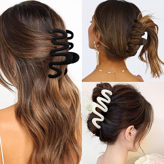 Pack of 2 Durable Korean Zig Zag Hair Clutcher | Non-Slip Claw Clips for Women & Girls | Stylish Dailye Wear