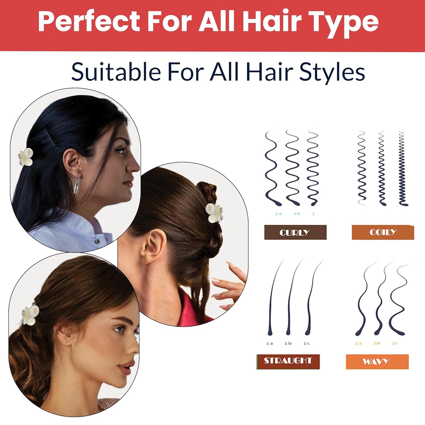 Pack of 4 White Cherry Hair Clutcher | Stylish Glossy Mini Hair Clips for Women & Girls | Durable Strong Grip Transparent Hair Accessories | Perfect for Dailye Office Party & Casual Hairstyles