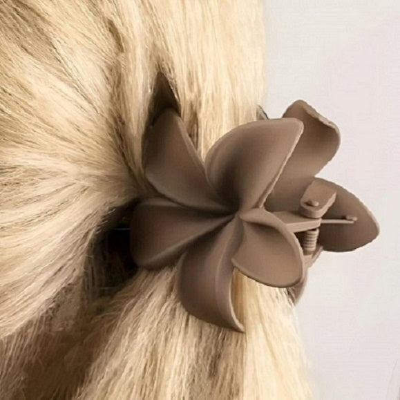 Matte Flower Hair Clutcher for Women & Girls – Strong Grip Stylish Hair Clips | Pack of 3 Multicolor Big Claw Clips
