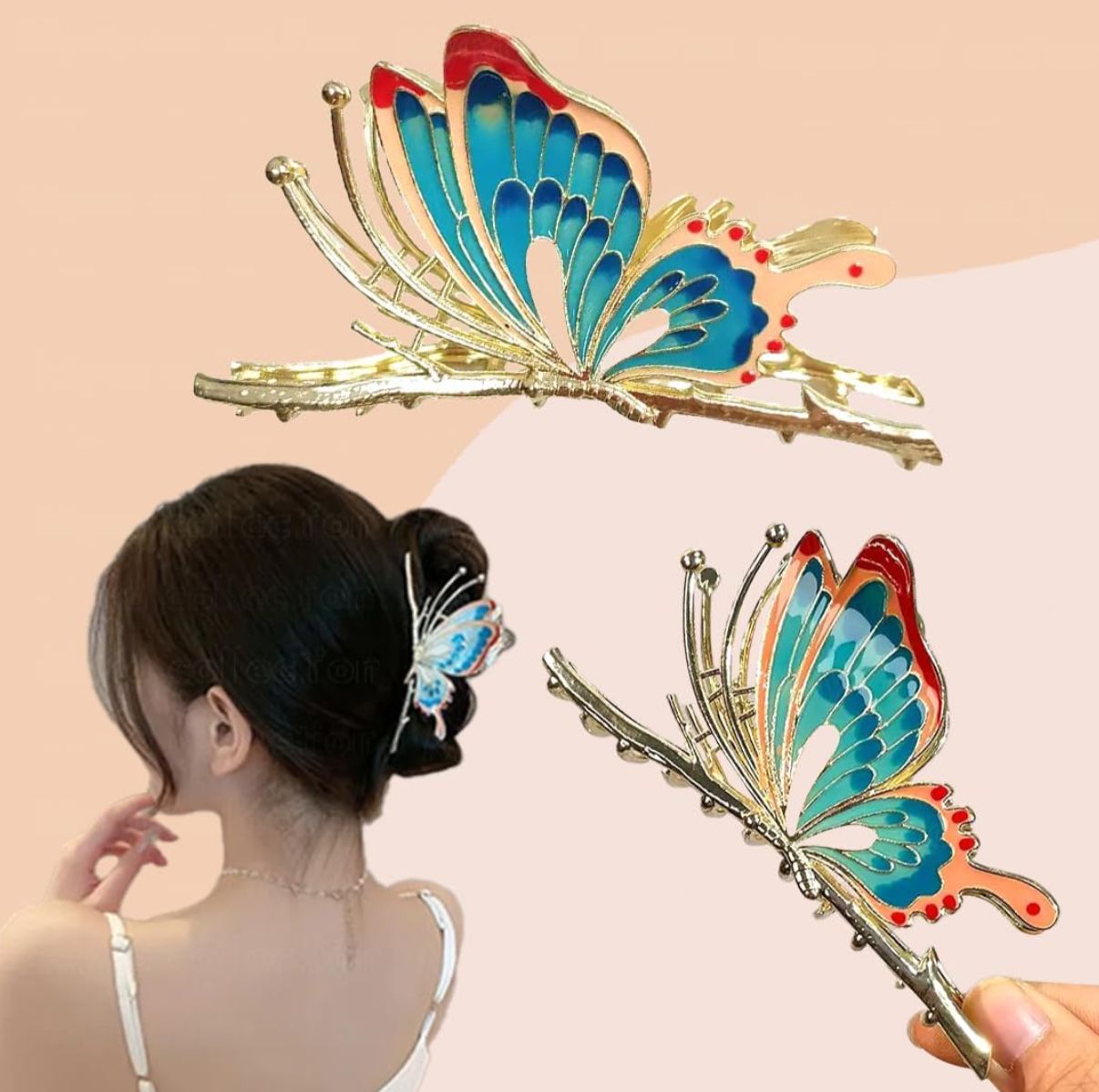 Freebies Drop Painted Butterfly Hair Claw Clip Korean Hair Accessories For Woman Girls Hair Claw (Muliticolour)