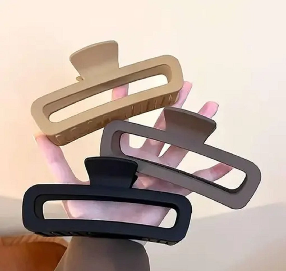 Premium Matte Hair Claw Clips for Women | Large Strong Hold Hair Clips | Elegant Minimalist Hair Accessories for Daily Wear & Styling Pack of 3