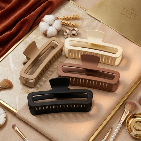 Matte Tube Hair Clutcher for Women & Girls | Rectangle Hair Claw Clip | Strong Hold Hair Clip | Premium Hair Accessory