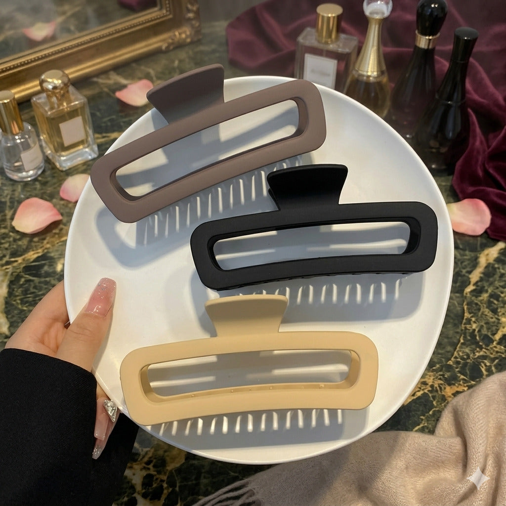 Matte Tube Hair Clutcher for Women & Girls | Rectangle Hair Claw Clip | Strong Hold Hair Clip | Premium Hair Accessory