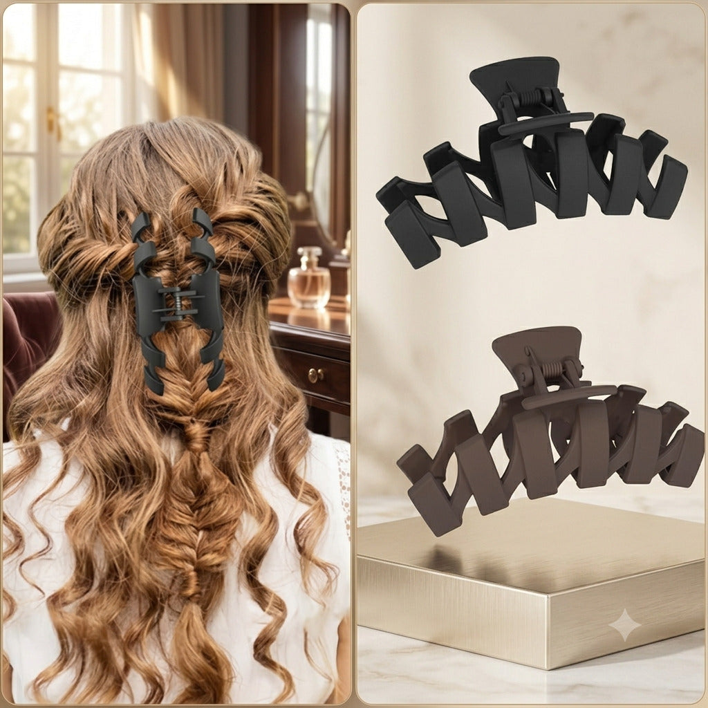 Ying Yang Hair Clutcher for Women | Matte Strong Hold Hair Claw Clip | Korean Stylish Hair Accessories | Non Slip Hair Clutcher