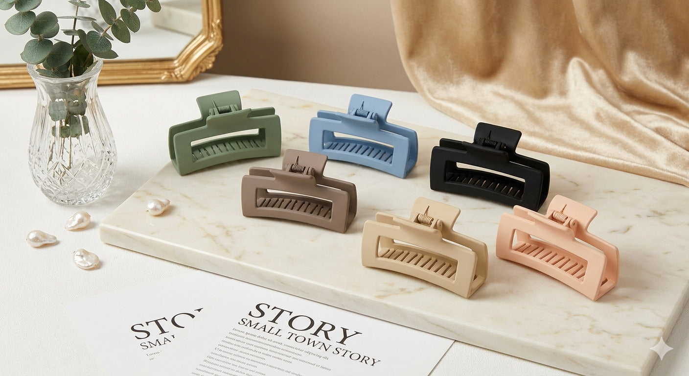 Matte Rectangle Hair Claw Clips for Women | Strong Hold Non Slip Hair Clutcher | Stylish Hair Accessories for Daily Wear