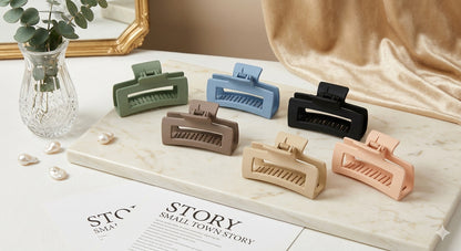 Matte Rectangle Hair Claw Clips for Women | Strong Hold Non Slip Hair Clutcher | Stylish Hair Accessories for Daily Wear