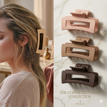 Matte Rectangle Hair Claw Clips for Women | Strong Hold Non Slip Hair Clutcher | Stylish Hair Accessories for Daily Wear
