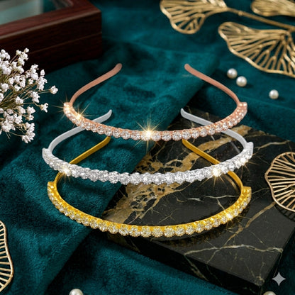 Any 3 Pack Crystal Stone Hair Band for Women & Girls | Premium Rhinestone Headband | Stylish Non-Slip Hair Band for Daily Wear, Party & Wedding
