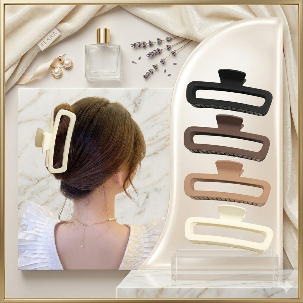 Matte Tube Hair Clutcher for Women & Girls | Rectangle Hair Claw Clip | Strong Hold Hair Clip | Premium Hair Accessory