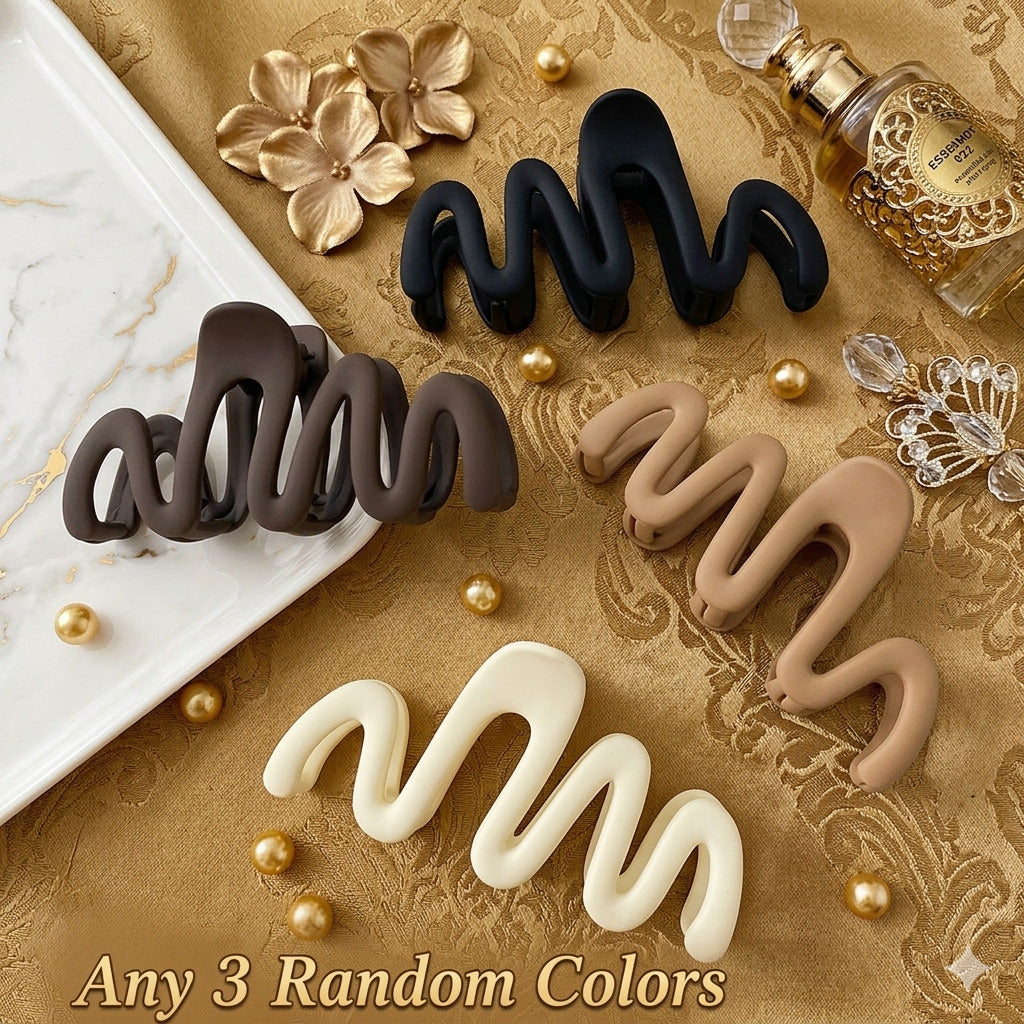 Wave Hair Clutcher for Women | Matte Zig Zag Hair Claw Clip | Strong Hold Non Slip Hair Clutcher | Korean Hair Accessories