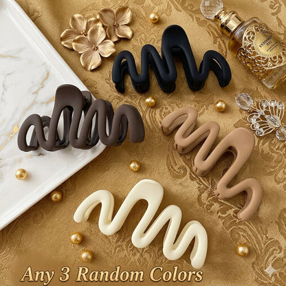 Wave Hair Clutcher for Women | Matte Zig Zag Hair Claw Clip | Strong Hold Non Slip Hair Clutcher | Korean Hair Accessories