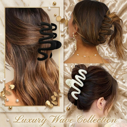 Wave Hair Clutcher for Women | Matte Zig Zag Hair Claw Clip | Strong Hold Non Slip Hair Clutcher | Korean Hair Accessories