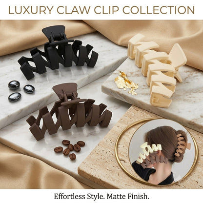 Ying Yang Hair Clutcher for Women | Matte Strong Hold Hair Claw Clip | Korean Stylish Hair Accessories | Non Slip Hair Clutcher