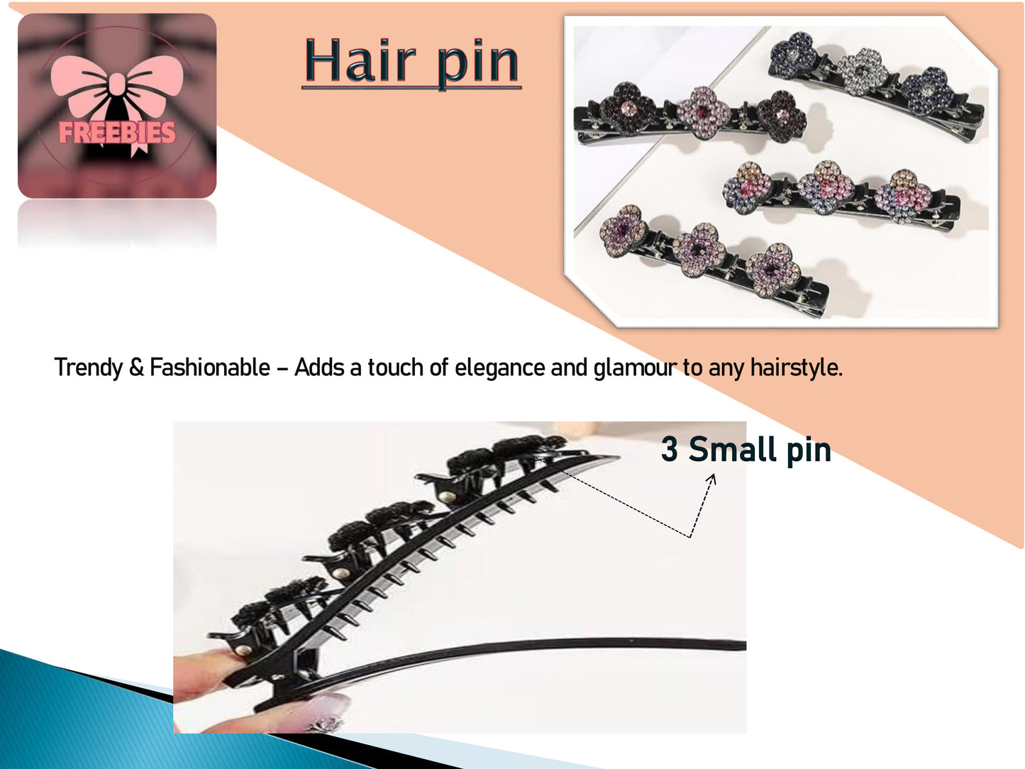 Pack of 4 Korean Style Sparkling Hair Claw Clips | Chic Multicolor Flower Clutcher | Lightweight & Strong Grip Hair Accessories for Women & Teens