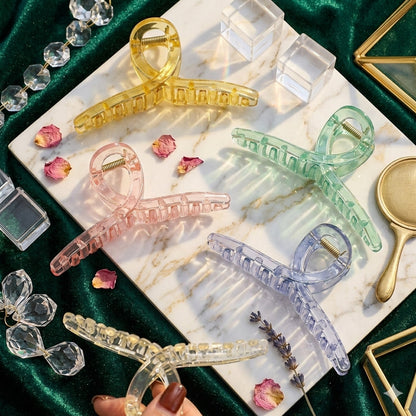 Any 3 Pack Clear Knot Hair Claw Clutcher Clips for Women & Girls | Transparent Strong Hold Hair Clamp | Stylish Everyday Hair Accessories