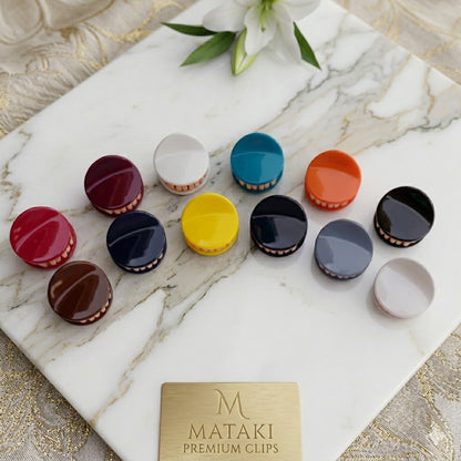 Shiny Matki Mini Hair Clutcher for Women & Girls | Glossy Round Hair Claw Clip | Strong Hold Mini Hair Accessory | Multicolor Hair Clip