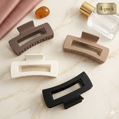 Matte Rectangle Hair Claw Clips for Women | Strong Hold Non Slip Hair Clutcher | Stylish Hair Accessories for Daily Wear