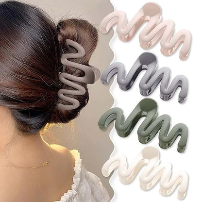 Pack of 2 Durable Korean Zig Zag Hair Clutcher | Non-Slip Claw Clips for Women & Girls | Stylish Dailye Wear
