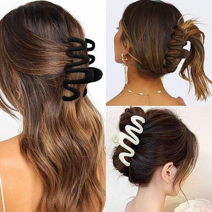 Pack of 2 Durable Korean Zig Zag Hair Clutcher | Non-Slip Claw Clips for Women & Girls | Stylish Dailye Wear