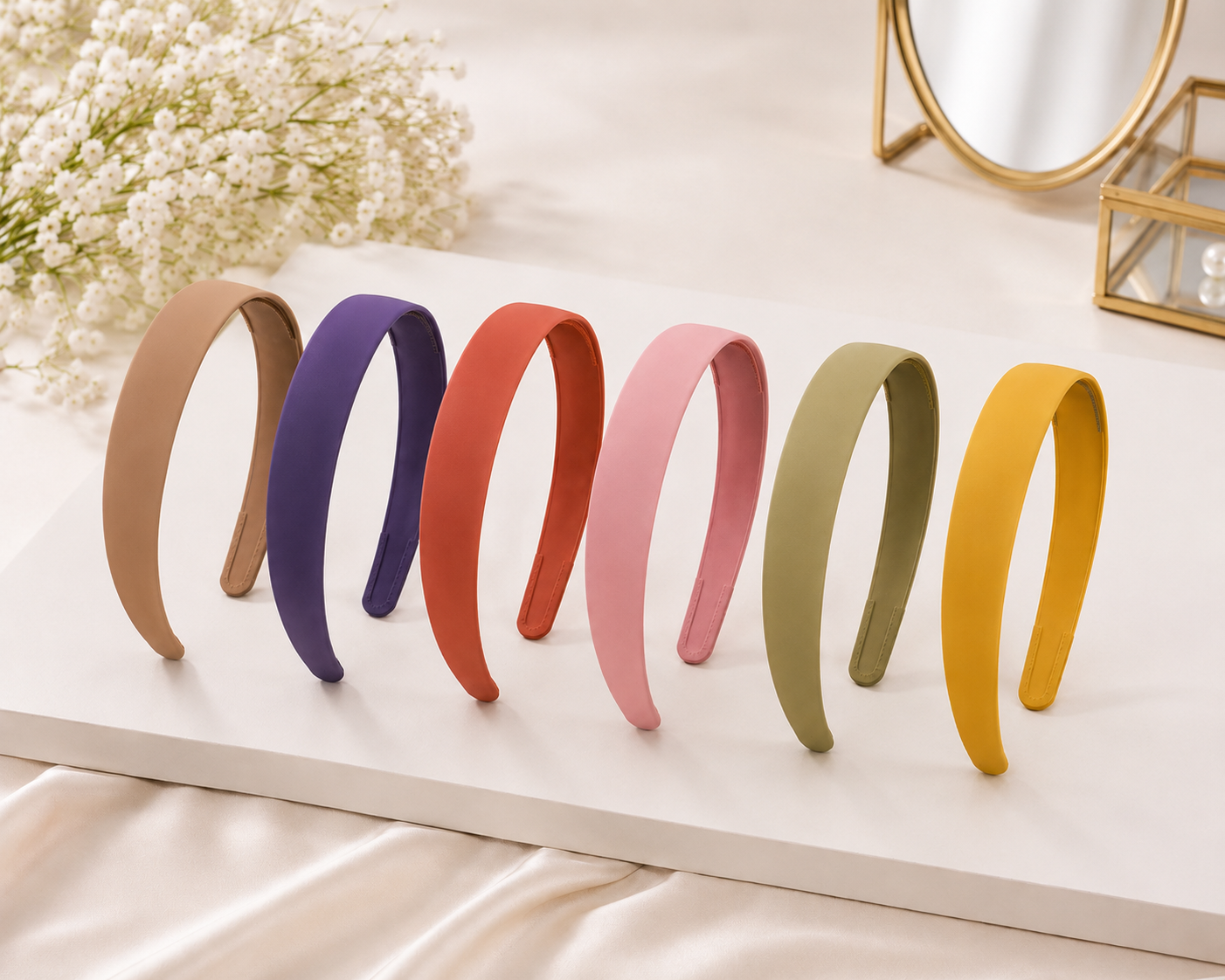 Any 6 Pack Matte Big Hair Band for Women & Girls | Wide Matte Finish Non-Slip Headbands | Comfortable Plastic Hair Bands for Daily Wear, Office & Party
