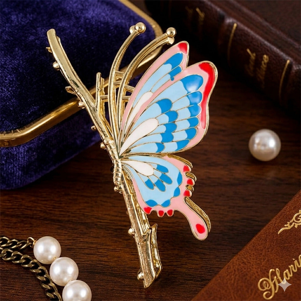 Elegant Butterfly Metal Hair Clutcher Clip for Women & Girls | Premium Hair Claw Clip | Stylish Hair Accessory | Multicolor Butterfly Design