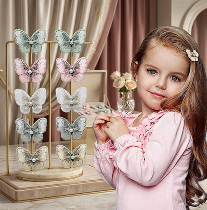 Fabric Butterfly Hair Clip for Girls & Women | Embroidered Butterfly Snap Hair Clip | Cute Korean Hair Accessories | Soft Fabric Hair Clip