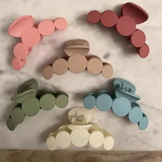 Freebies Matte Matar Hair Claw Clips for Women & Girls, Korean Style Bubble Hair Clutcher, Non Slip Strong Hold Jaw Clip, Trendy Geometric Hair Accessories for Thick & Thin Hair, Bun & Daily Hairstyles