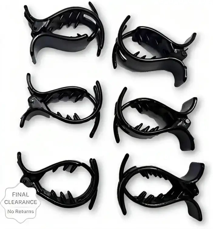 Freebies Glossy Black Hair Claw Clip for Women & Girls, Strong Hold Banana Clutcher, Non Slip Hair Catcher, Large Curved Jaw Clip, Stylish Korean Hair Accessories for Bun & Daily Wear