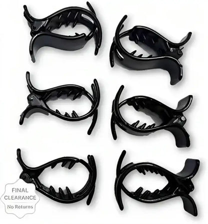Freebies Glossy Black Hair Claw Clip for Women & Girls, Strong Hold Banana Clutcher, Non Slip Hair Catcher, Large Curved Jaw Clip, Stylish Korean Hair Accessories for Bun & Daily Wear