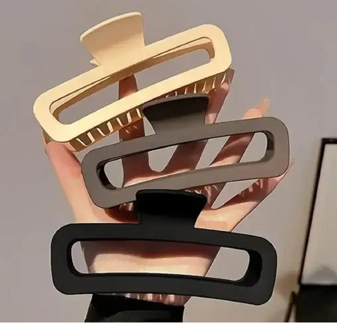 Premium Matte Hair Claw Clips for Women | Large Strong Hold Hair Clips | Elegant Minimalist Hair Accessories for Daily Wear & Styling Pack of 3