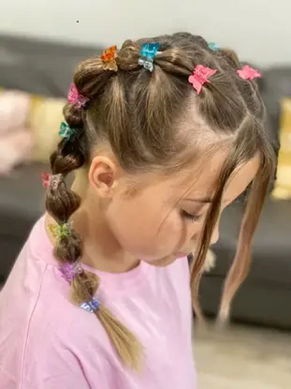 Multicolour Mini Butterfly Hair Clips for Kids | Colorful Plastic Clutcher Set for Girls | Cute Baby Hair Accessories (Pack of 30)