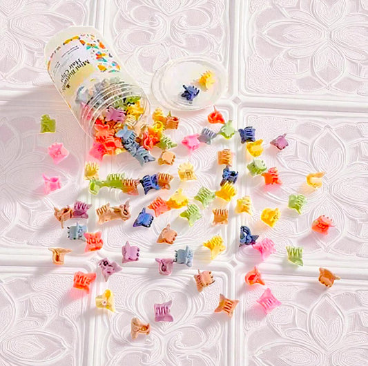 Mini Hair Clips Pack of 30 | Freebies Butterfly Design Colorful Small Hair Clutcher | Stylish Accessories for Kids & Women