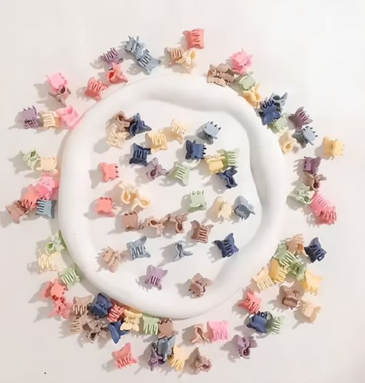 Multicolour Mini Butterfly Hair Clips for Kids | Colorful Plastic Clutcher Set for Girls | Cute Baby Hair Accessories (Pack of 30)